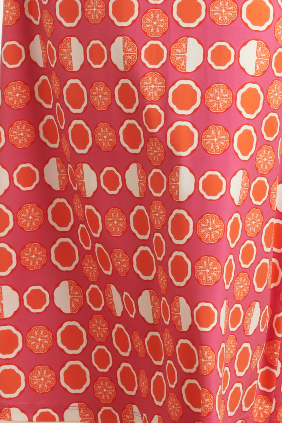 25026 Maxi Jurk Met V-Hals Met Fruitprint | Pink-Multicolour