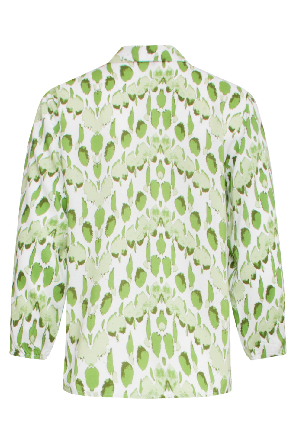 25031 V-Hals Bloes Met Slangenprint | White-Light Green