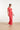 25039 V-Vormige Jumpsuit Met Overlappende Halslijnschelpprint | Red - Pink