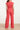 25039 V-Vormige Jumpsuit Met Overlappende Halslijnschelpprint | Red - Pink