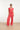 25039 V-Vormige Jumpsuit Met Overlappende Halslijnschelpprint | Red - Pink