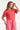 25040 Stretchy Rondhals Top Met Schelpprint | Red - Pink