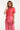 25040 Stretchy Rondhals Top Met Schelpprint | Red - Pink