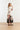 25057 Off White Flowy Maxi Jurk Met Mauve Palm Print | Sand - Muticolour