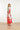 25058 Off White Flowy Maxi Jurk Met Helder Palm Print | Red - Muticolour