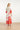 25058 Off White Flowy Maxi Jurk Met Helder Palm Print | Red - Muticolour