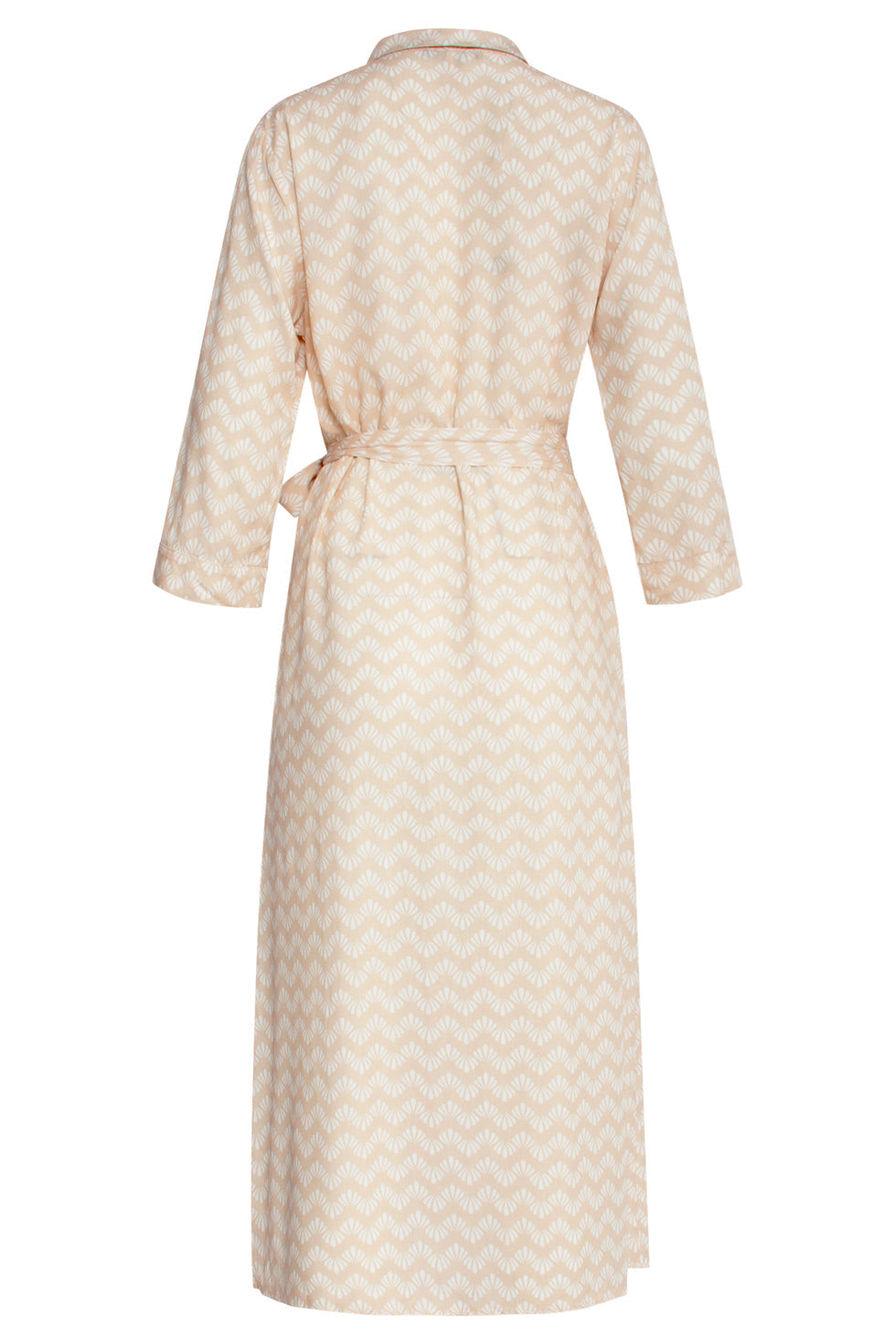 25065 Midi Jurk Met Schelpenprint | Sand-White