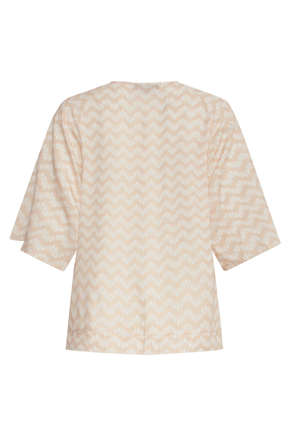 25066 Schelpenprint Top | Sand-White