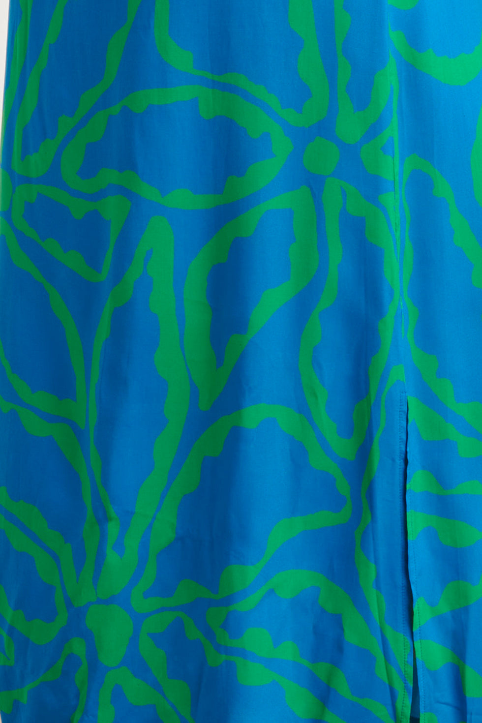 25068 Maxi Jurk Met Grafische Bloemenprintfelgras | Cobalt-Green