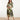 25070 Leaf Print Chiffon Midi Jurk | Green - Muticolour