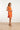 25075 Orange Aztec Print Chiffon Frilly Jurk | Orange - Pink