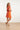 25075 Orange Aztec Print Chiffon Frilly Jurk | Orange - Pink