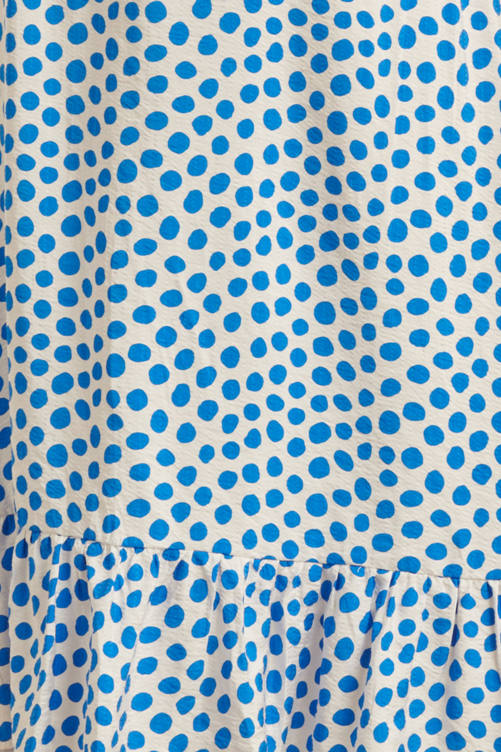 25085 Zomer Maxi Rok Met Polkadots | White-Cobalt Blue