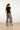 25089 E Te Satijnen Ornamentele Geprinte Broek | Off White - Black