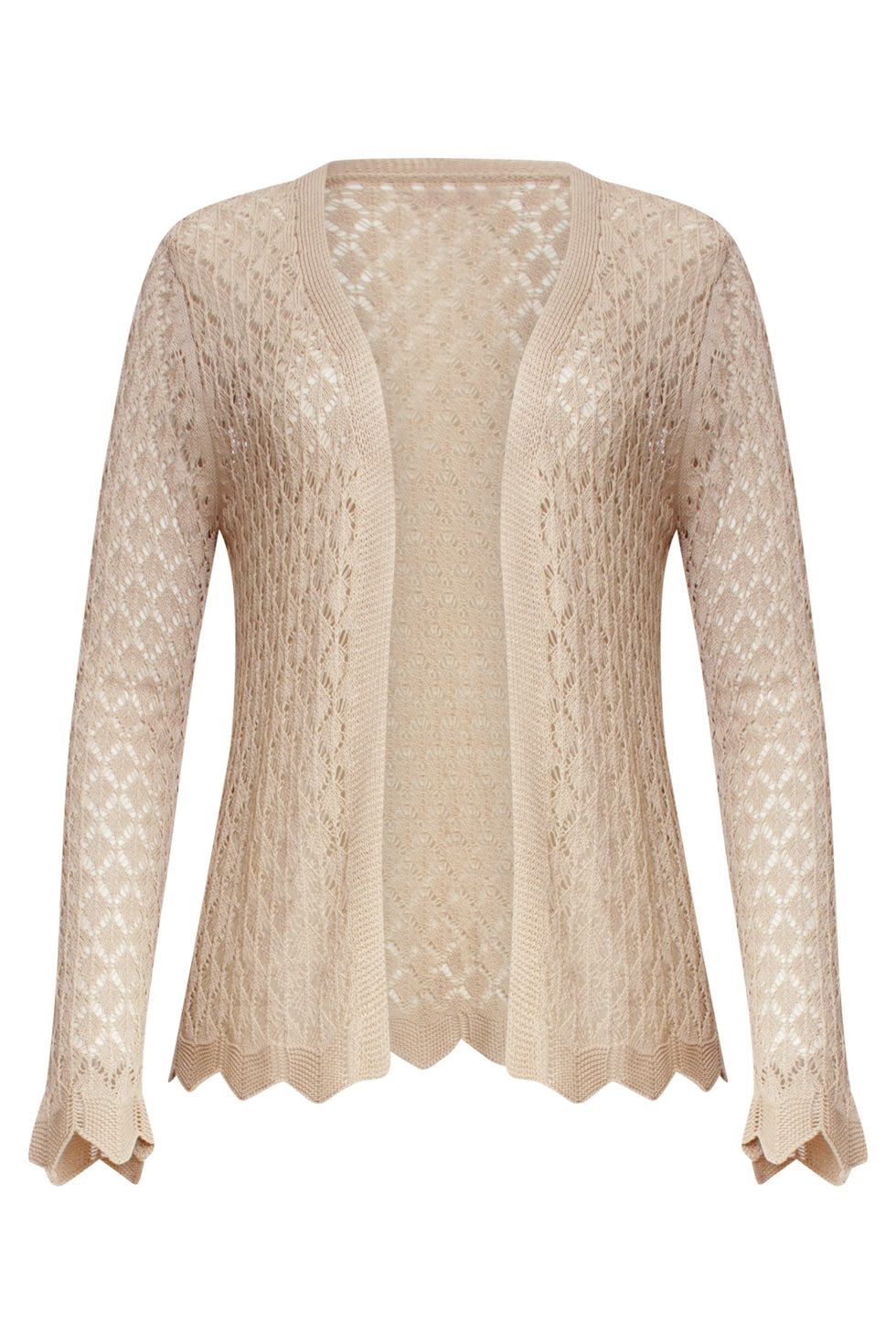25095 Crochet Gebreide Cardigan | Sand