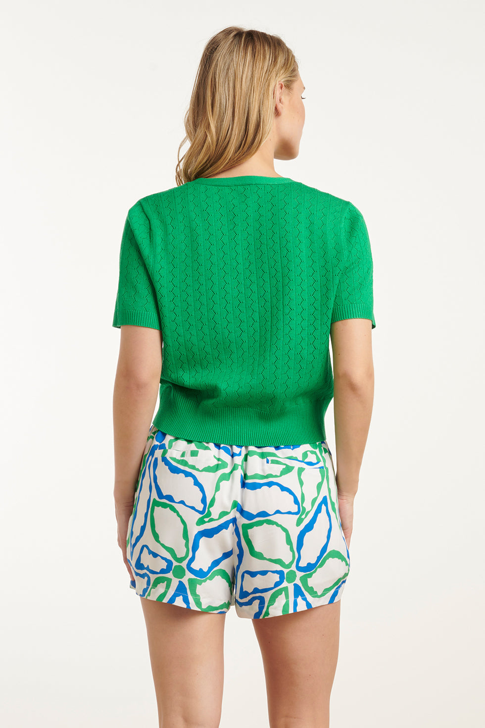 25104 Fel Gebreid Kort Vest | Green