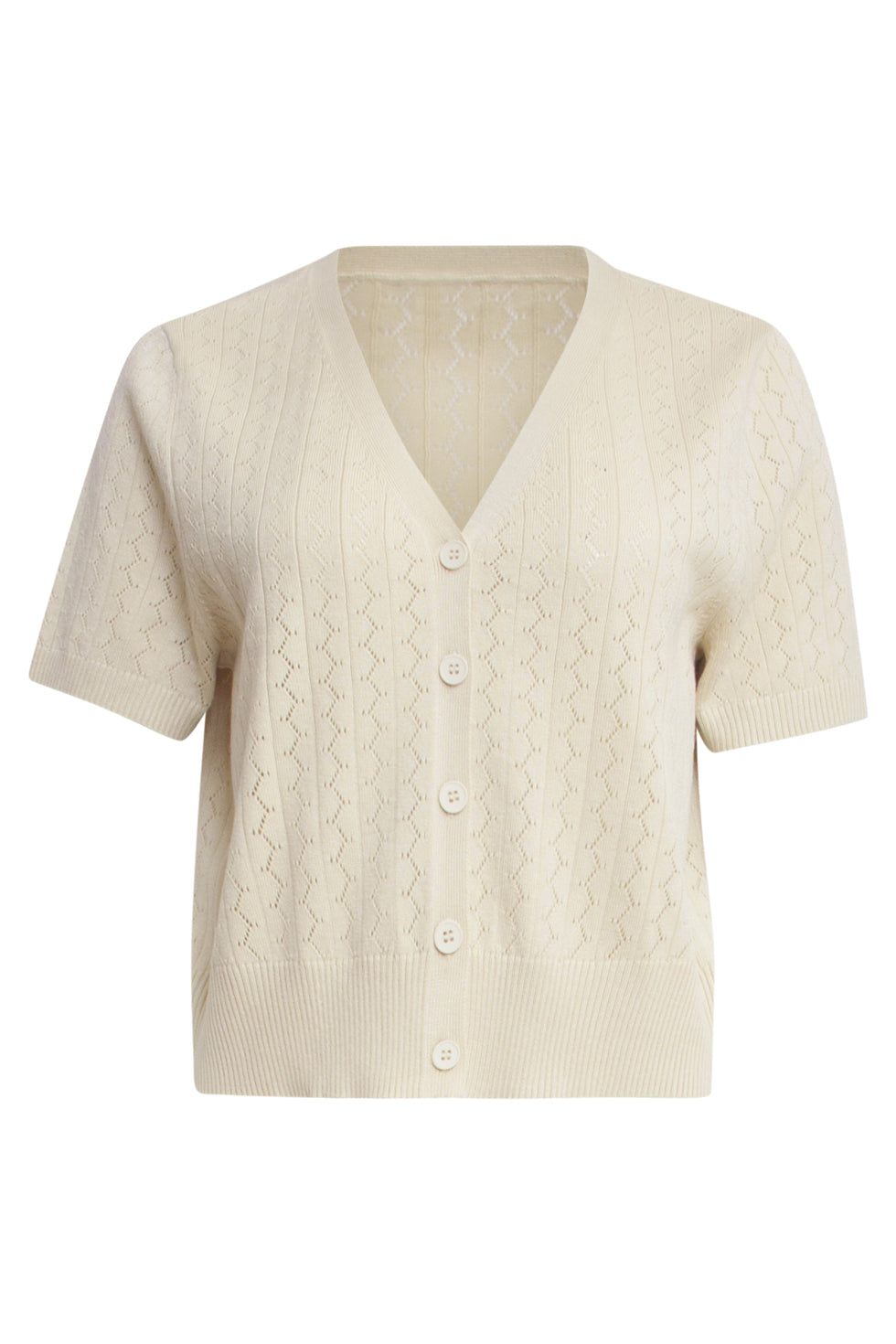 25104 Gebreid Kort Vest | Sand