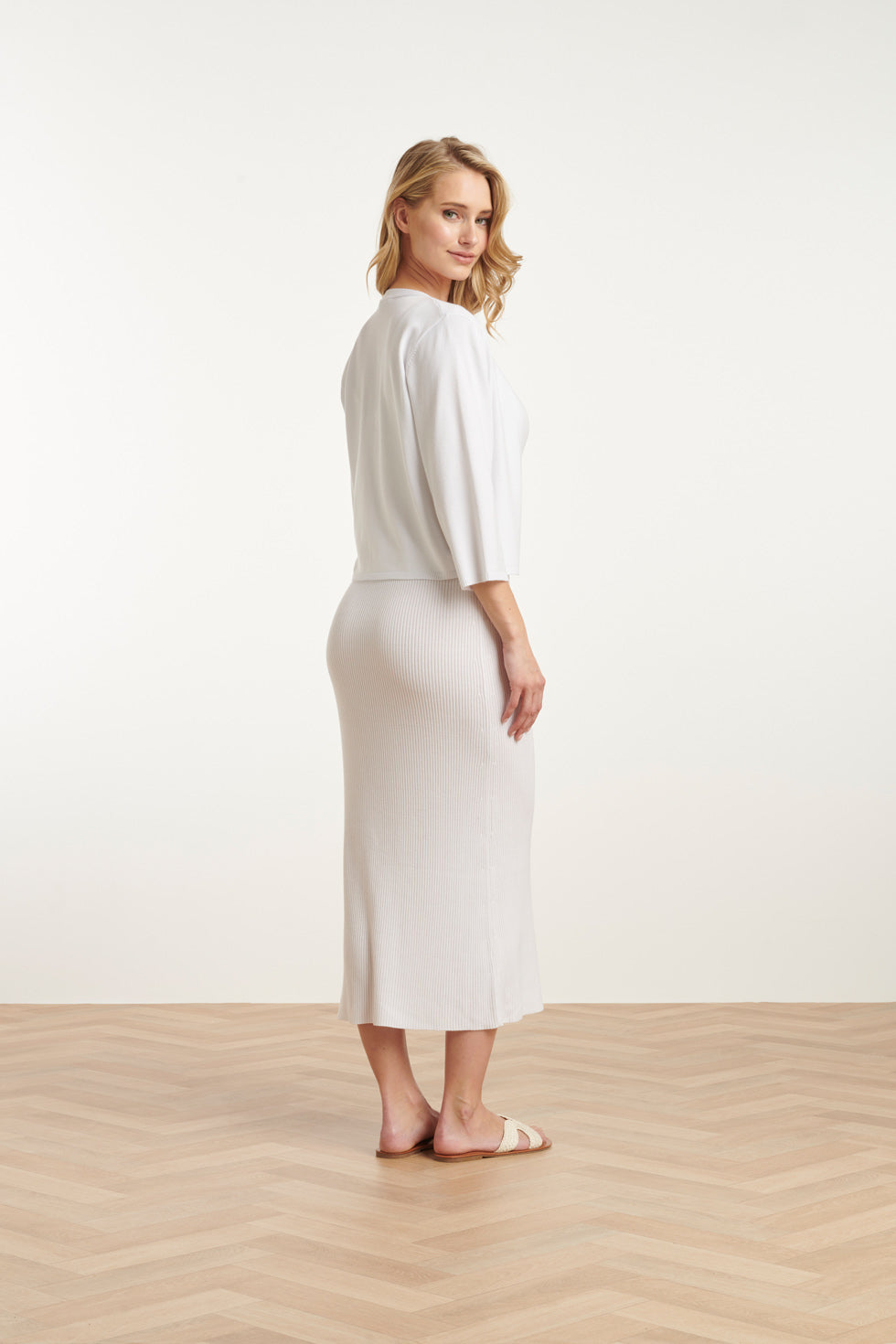 25105 Te Zachte Gebreide Bolero | White