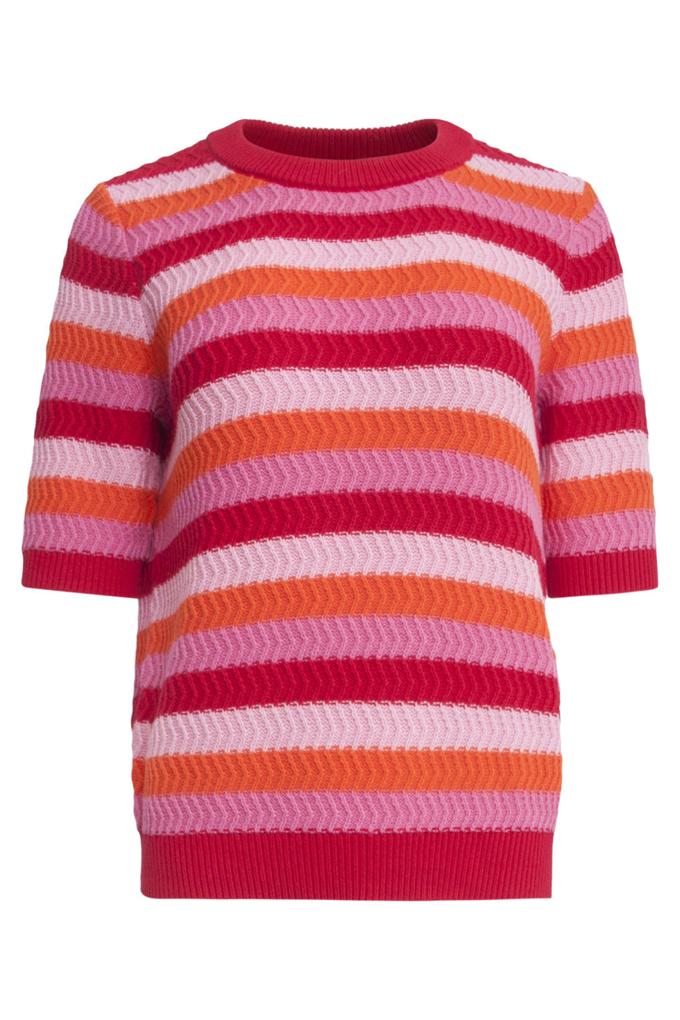 25110 Gebreide Trui Met , Tinten, Colourblock | Red-Multicolour