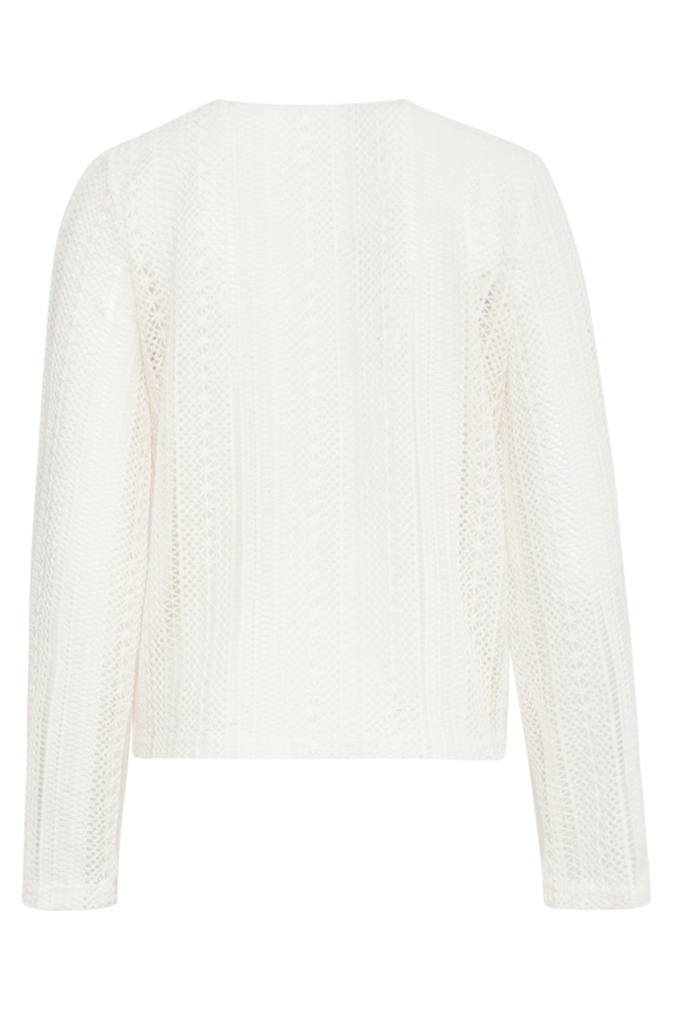 25121 Lace Cardigan Met Striksluiting | White
