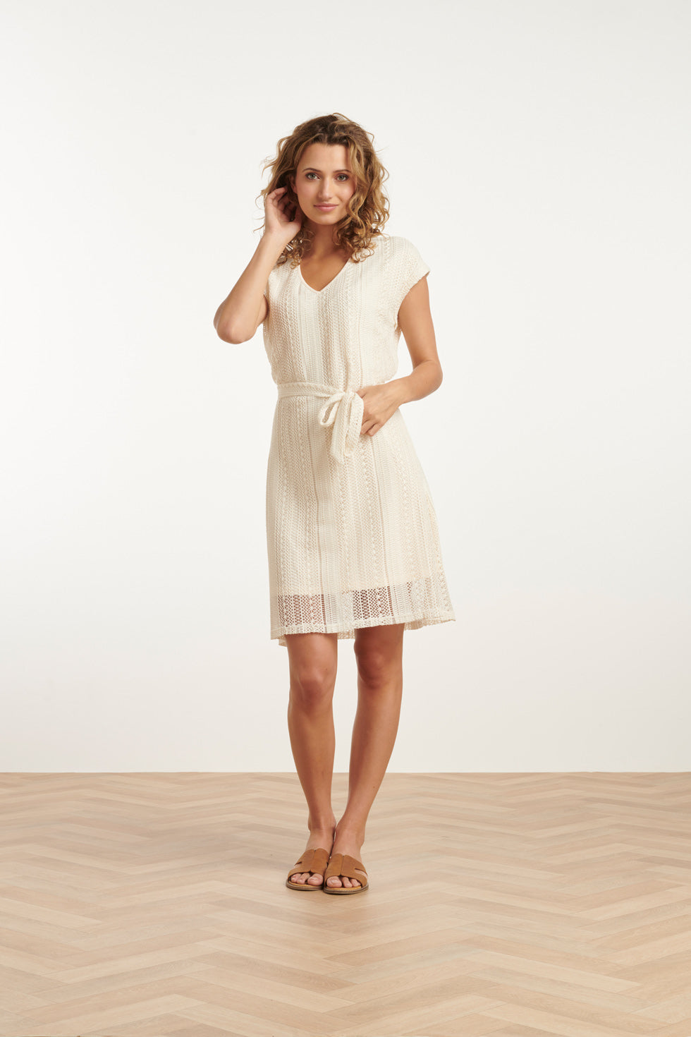 25122 Lace-Achtige Jurk | Off White