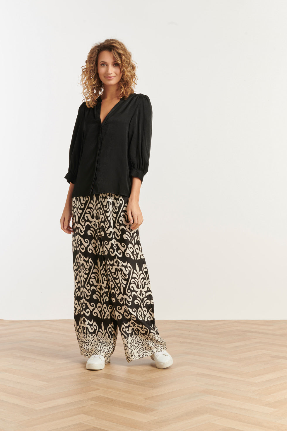 25142 E Rayon Satijnen Blouse | Black
