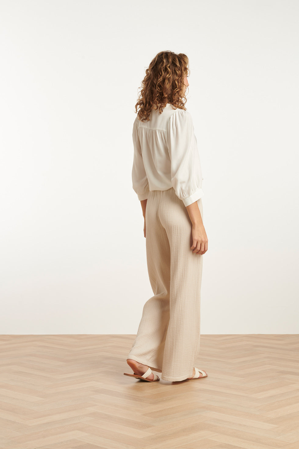 25142 Rayon Satin Blouse | White