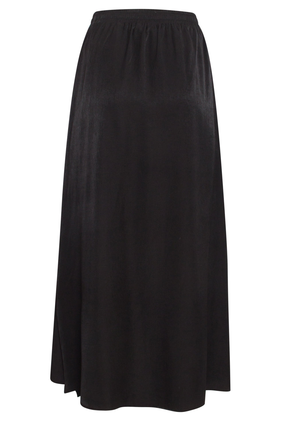 25143 E Rayon Satin Maxi Rok | Black