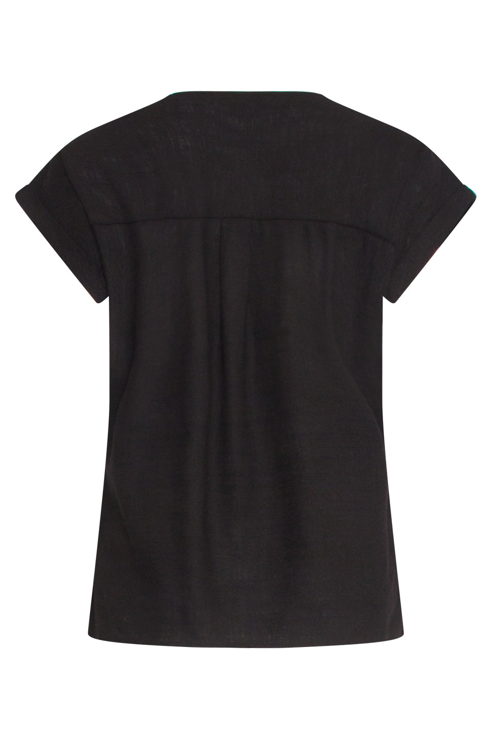 25148 E Linnen Top Met V-Hals | Black
