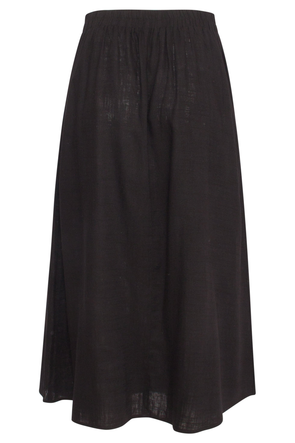 25149 E Linnen Midi Rok | Black