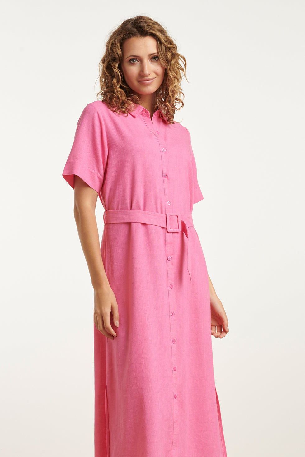 25150 Linnen Shirtjurk | Pink