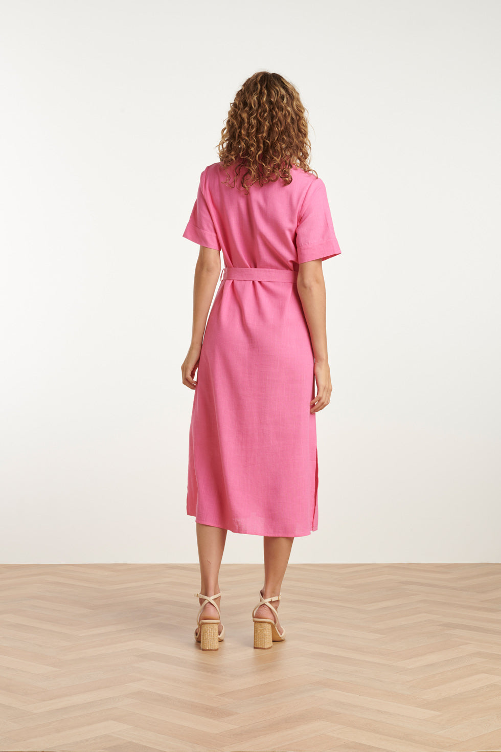 25150 Linnen Shirtjurk | Pink
