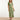 25159 Leaf Print Stretch Midi Jurk | Army - Light Green