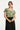 25161 Bladprint Stretch Top Met V-Hals | Army - Light Green