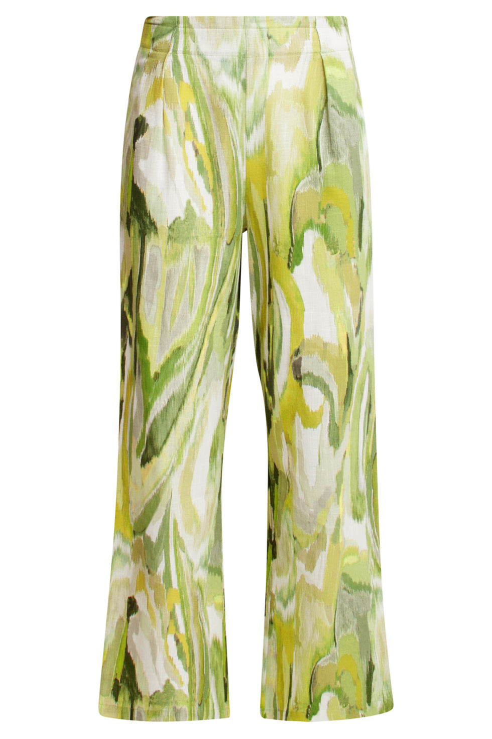 25165 Multicolour Abstract Print Broek | Light Green - Muticolour