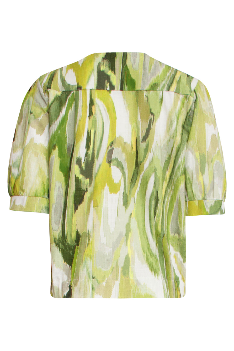 25166 Multicolour Abstract Print Top | Light Green - Muticolour