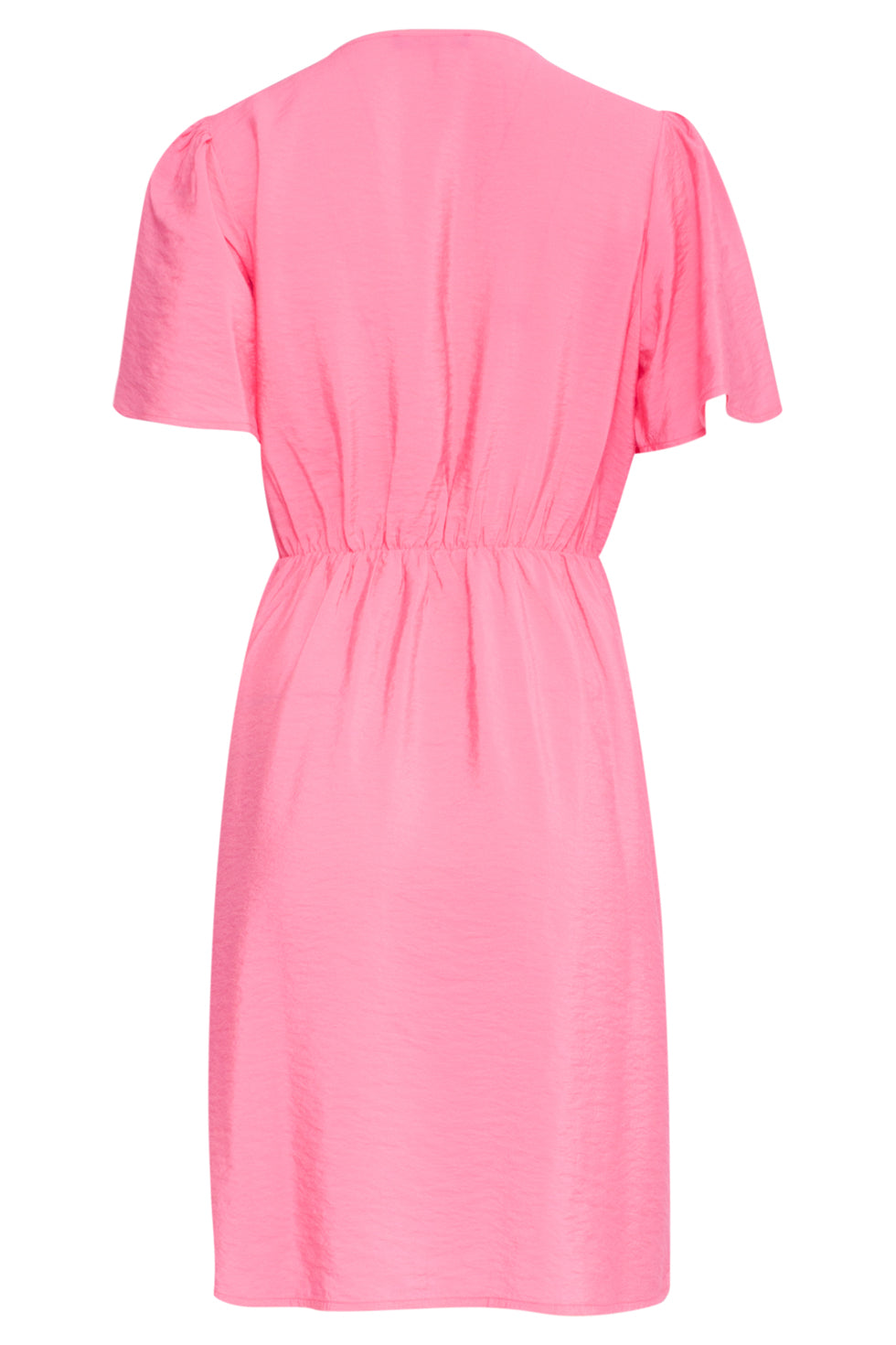 25170 Fuchsia Zomerjurk Met Overlap V-Hals | Pink