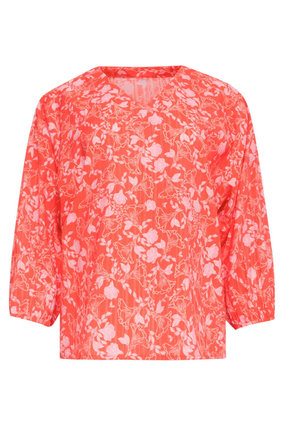 25186 Baby Bloemenprint Top | Red - Muticolour