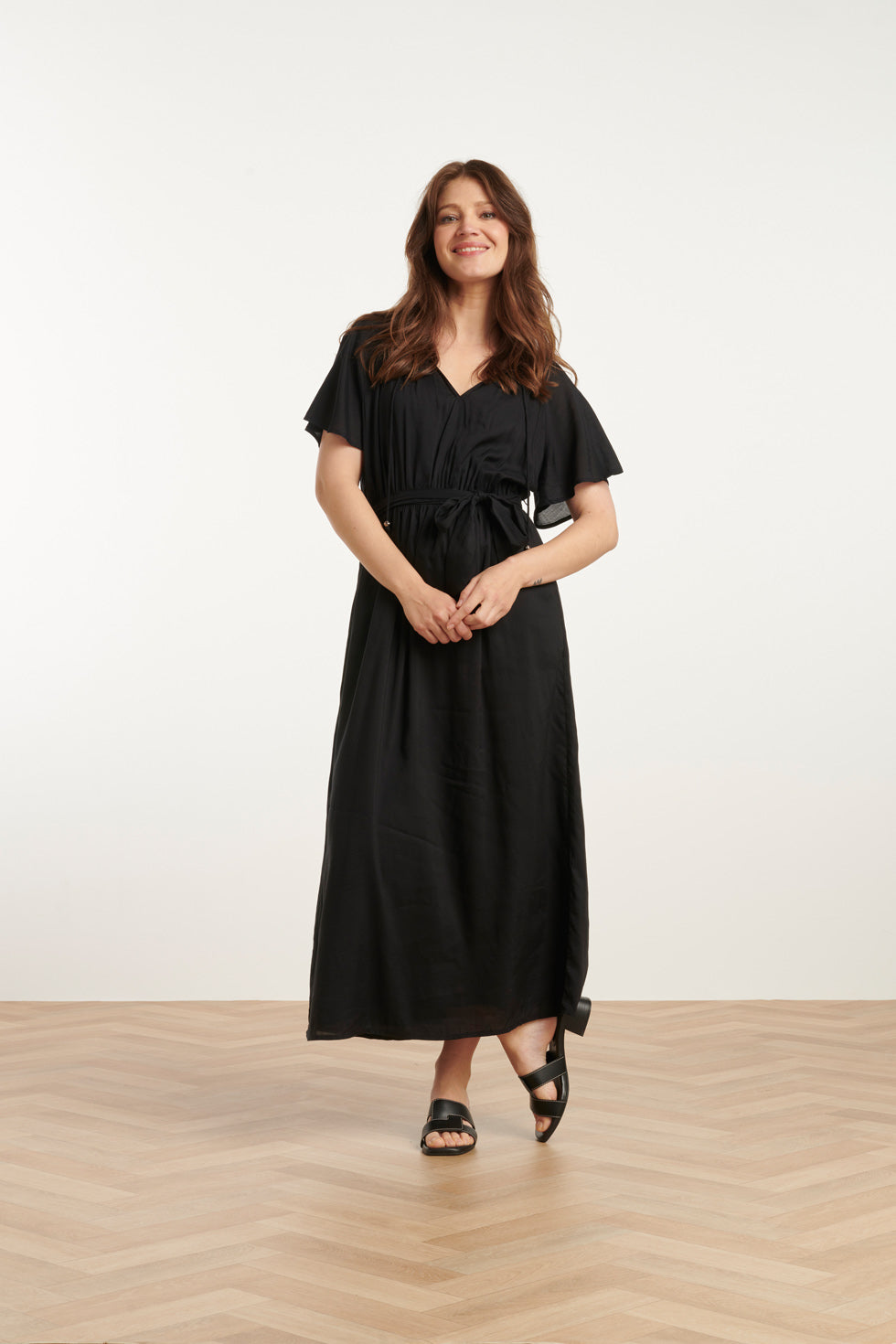 25191 E Viscose Midi Jurk | Black