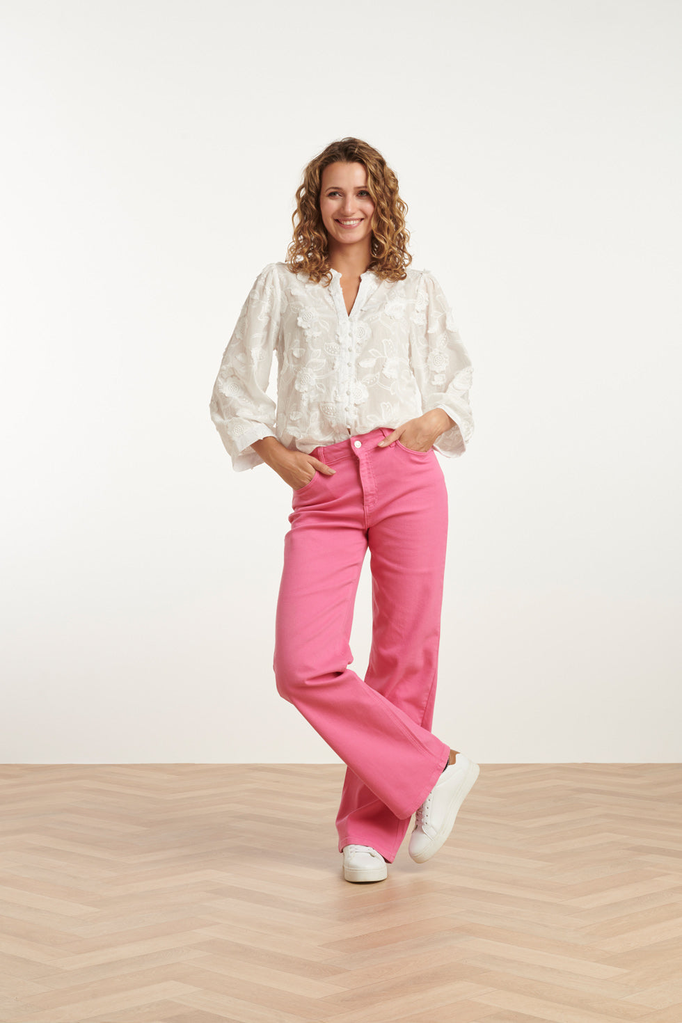 25207 Denim Straight Jeans | Pink