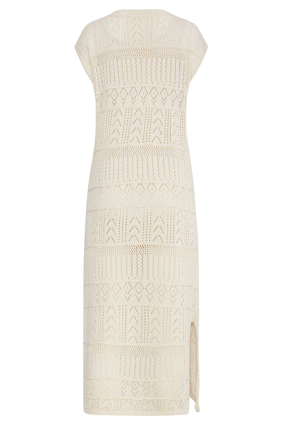 25214 Off White Crochet Midi Jurk | White