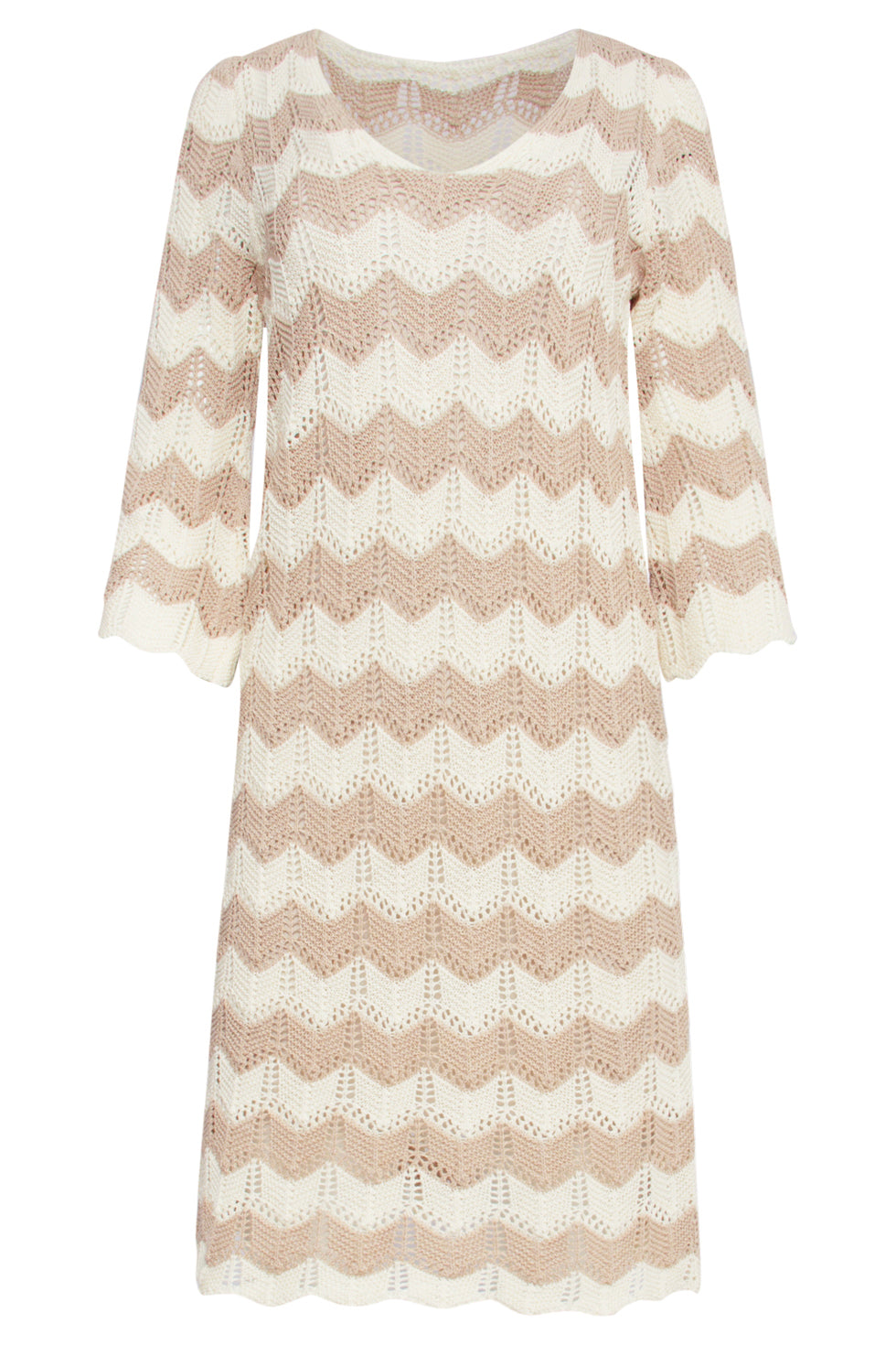 25219 E Zigzag Crochet Jurk | Sand-Off White