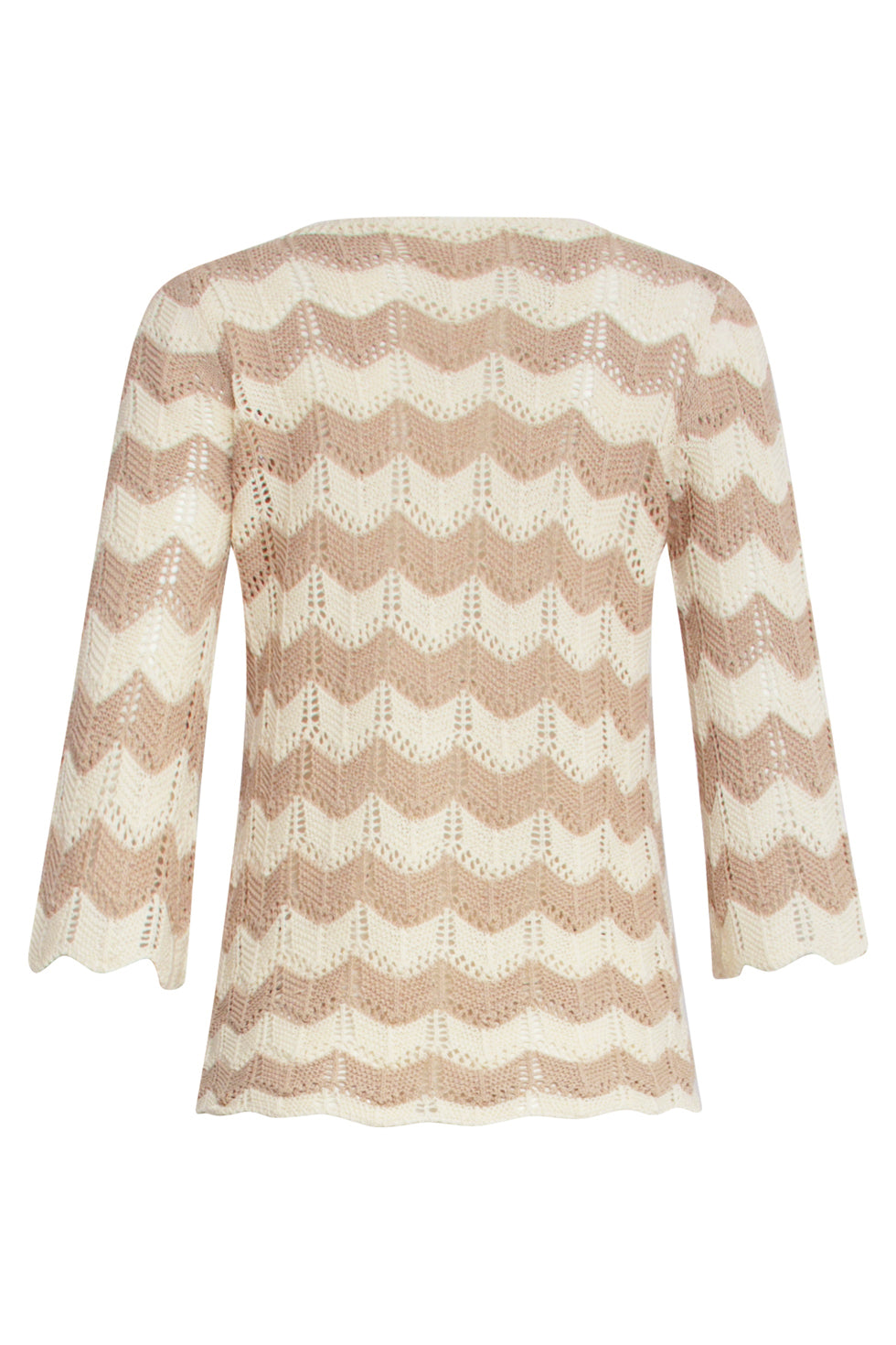 25220 E Zigzag Crochet Top | Sand-Off White