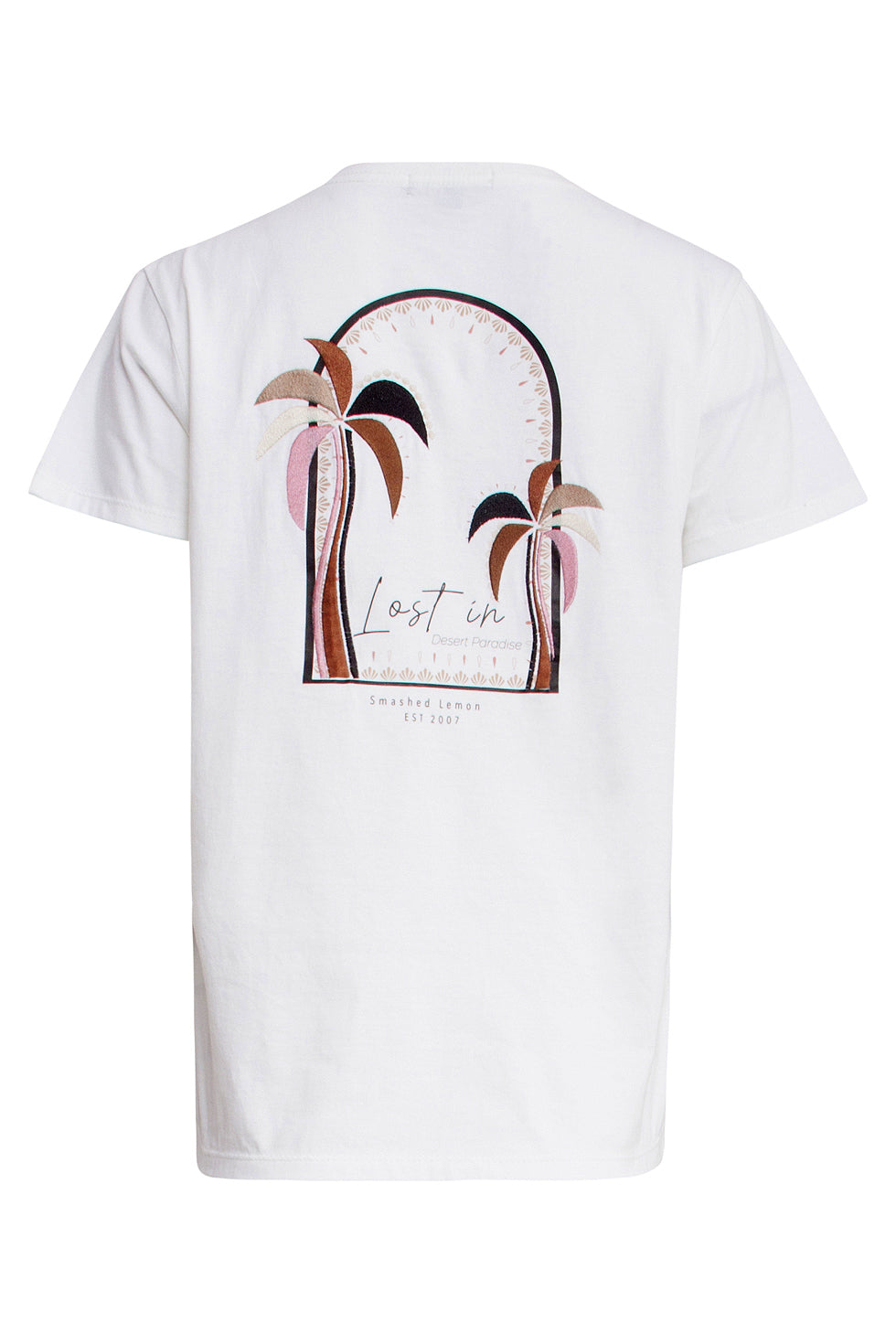 25230 Te Katoenen T-Shirt Met Palmprintmauve E Hues | White-Multicolour