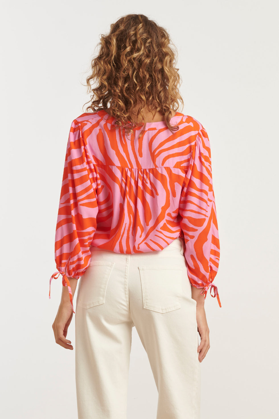 25264 Top Met Dierenprint | Pink-Orange