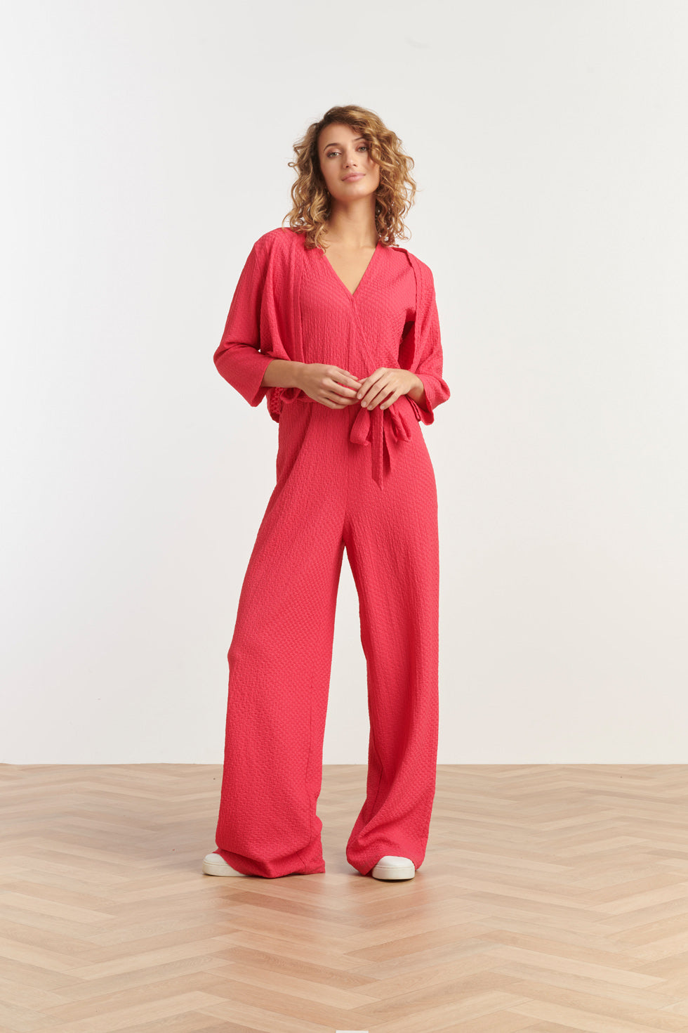 25269 Stretchy Crinkle Bolero | Pink