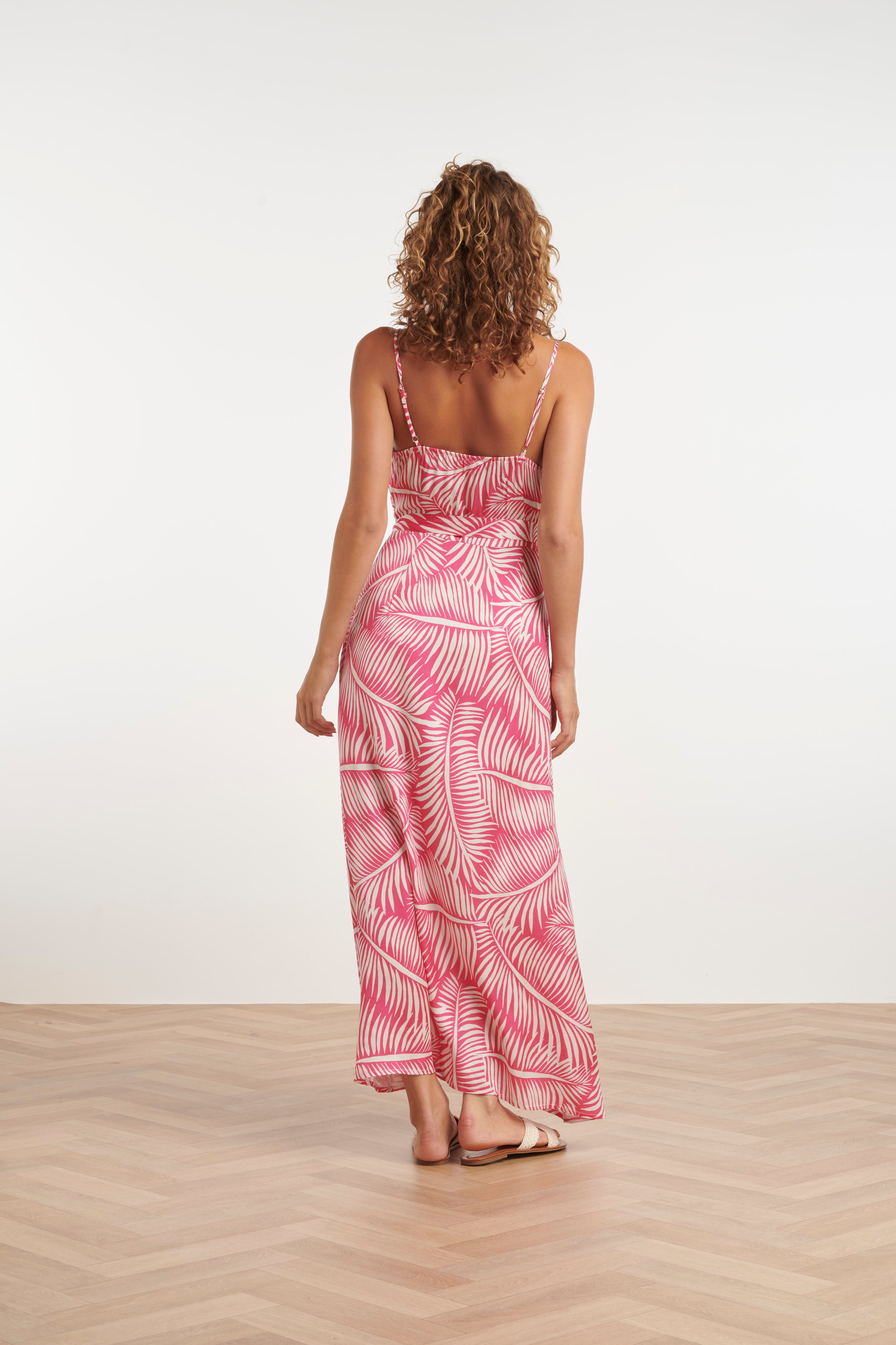 25340, Jurken | Fuchsia-White