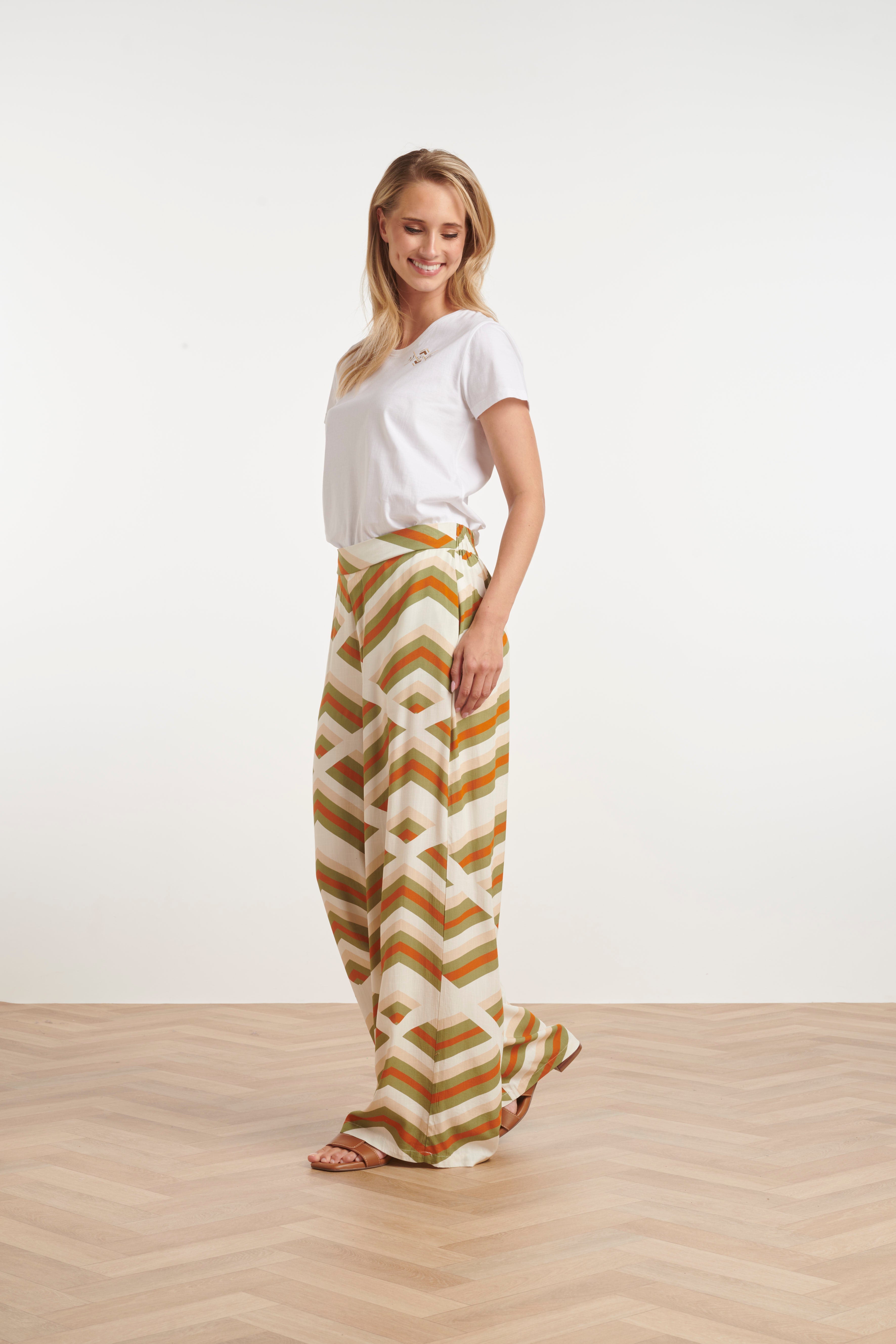 25346, Broeken | Off-White-Multicolour