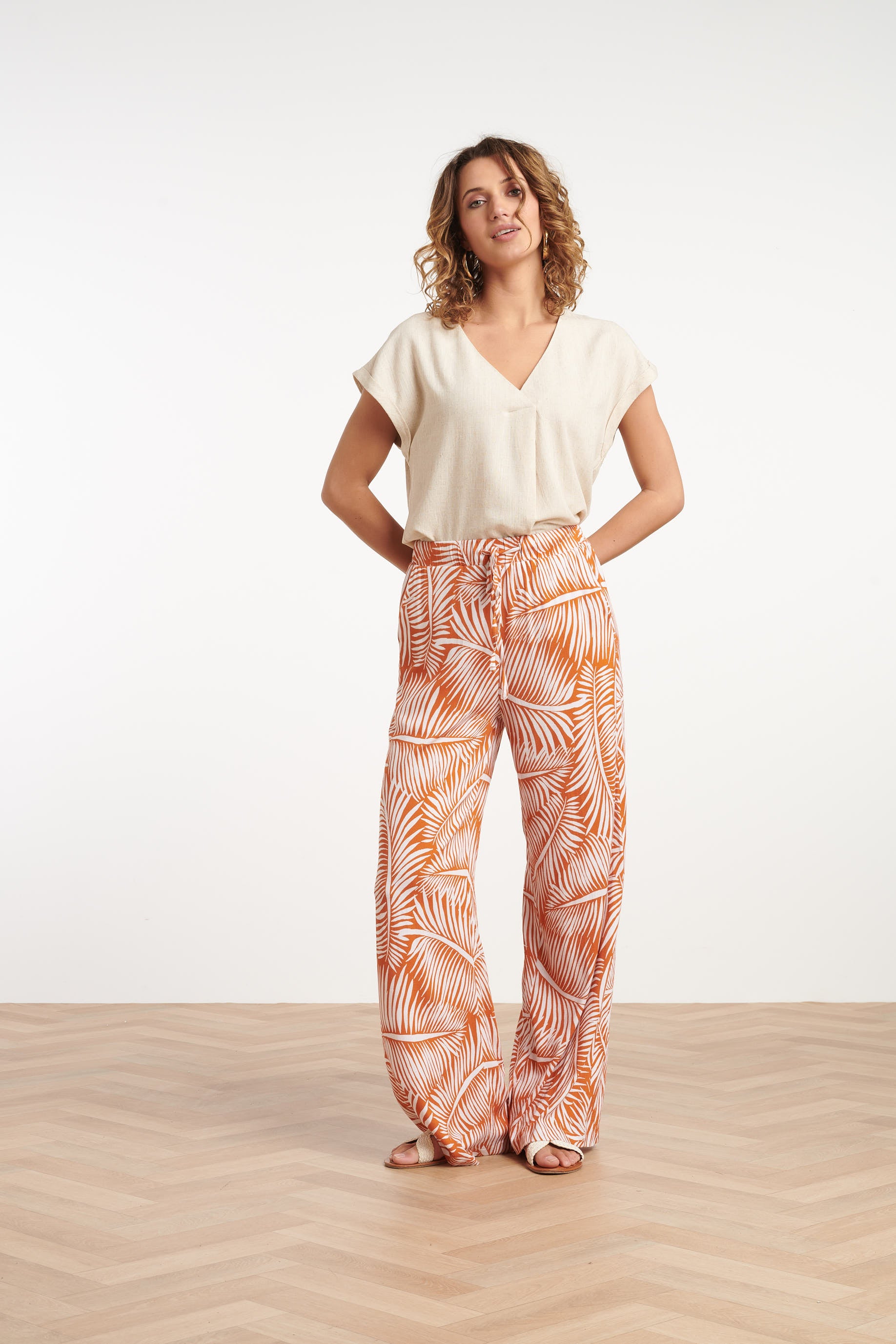 25354, Broeken | Brique-Offwhite