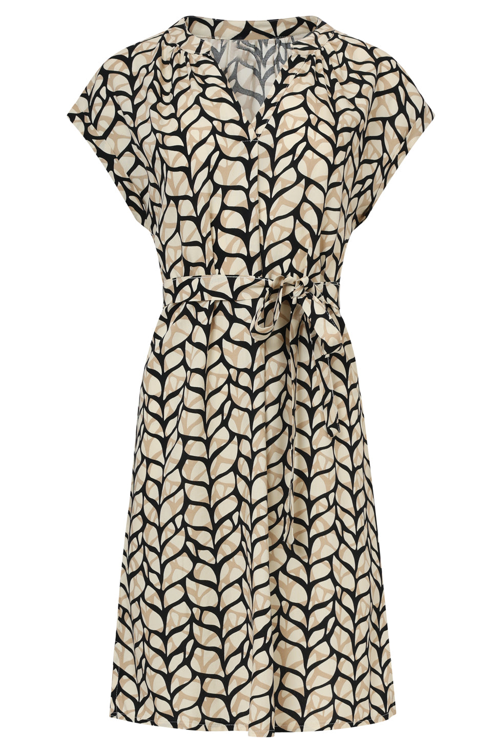 25416, Jurken | Sand-Black